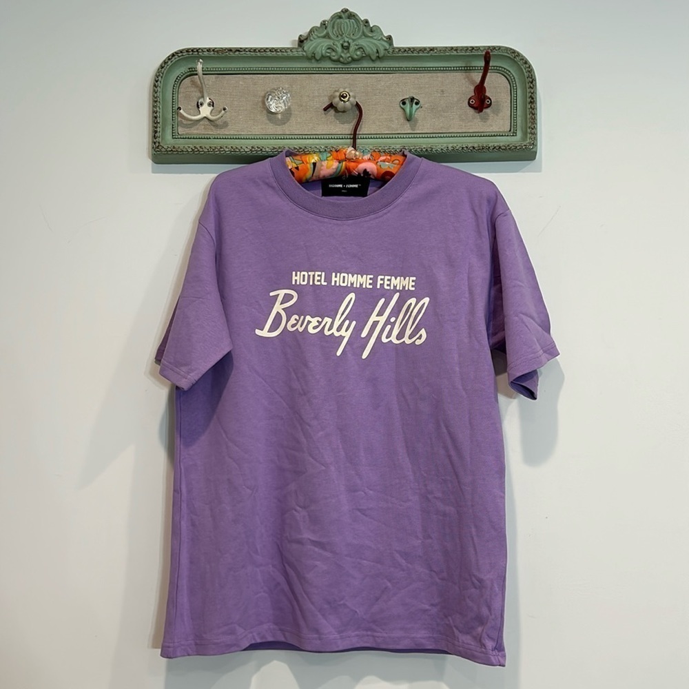 New Hotel Homme + Femme Beverly Hills lavender short sleeve crewneck T-shirt sm